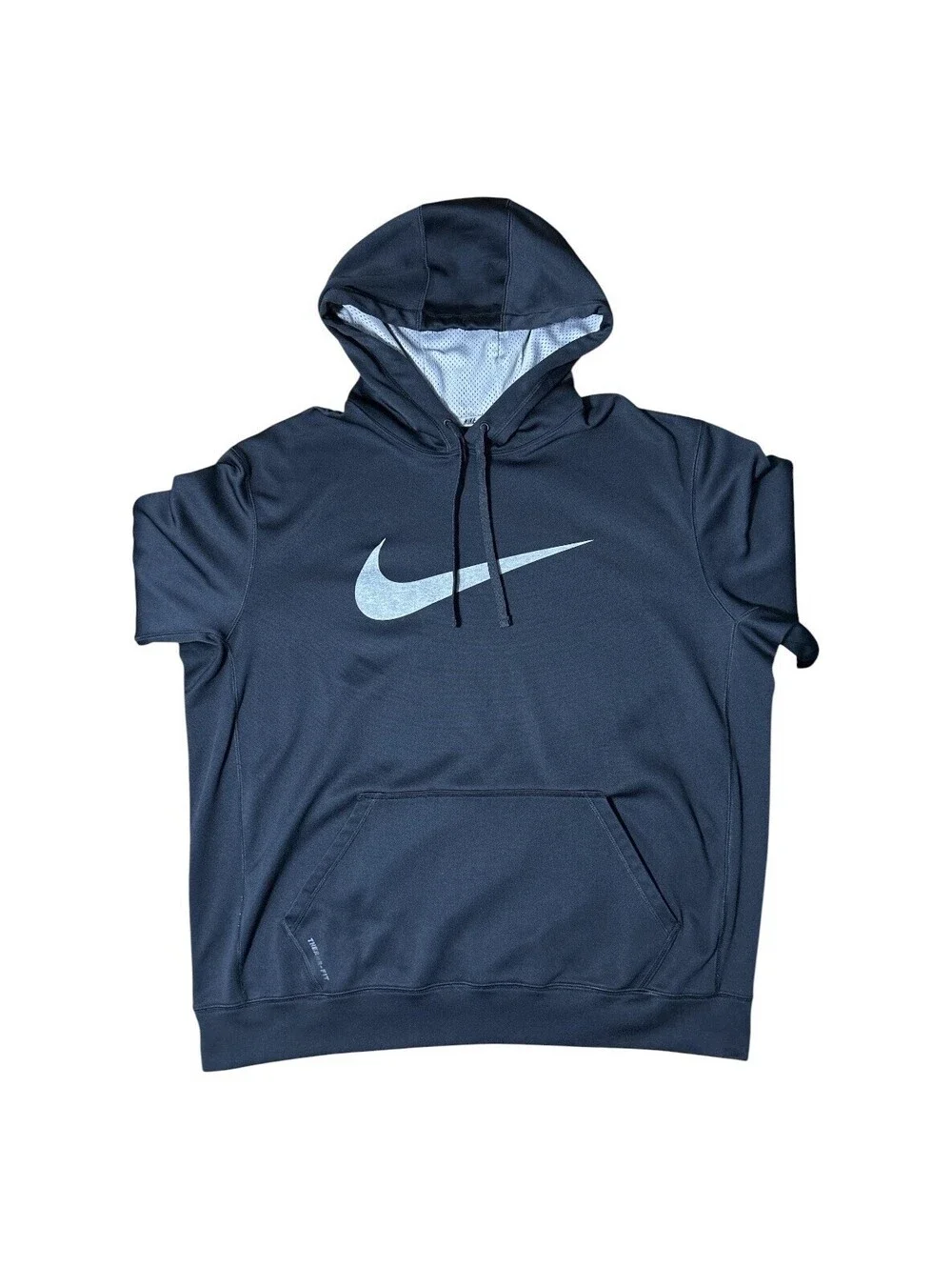 Nike Men's XL Therma-FIT Big Swoosh Lined Pullover Hoodie Black/Grey Accent